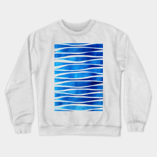 Blue Brushstrokes Crewneck Sweatshirt by illucalliart